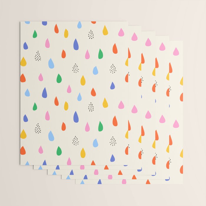 Happy Raindrops - Kids Minimalist Pattern Wrapping Paper Gallery Image 3