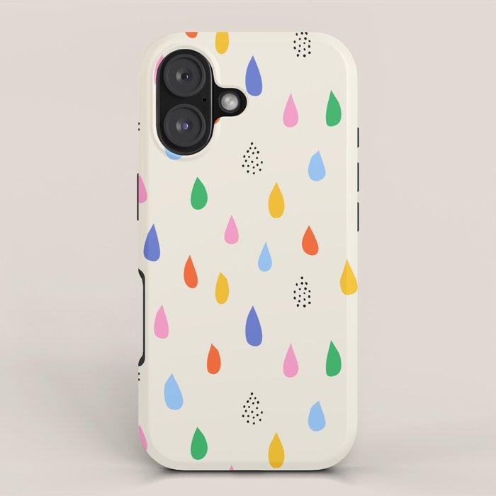 Happy Raindrops - Kids Minimalist Pattern iPhone Case Gallery Image 1
