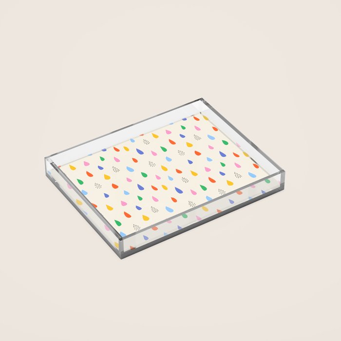 Happy Raindrops - Kids Minimalist Pattern Acrylic Tray Gallery Image 2