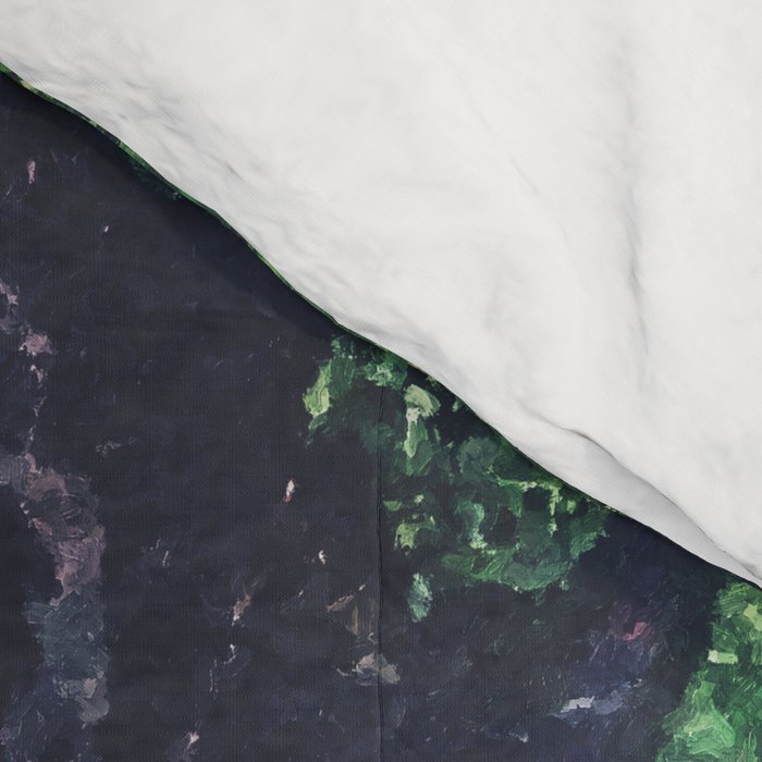 Haka Shore - Nature Ukiyo Landscape in Green & Blue Comforter Gallery Image 4