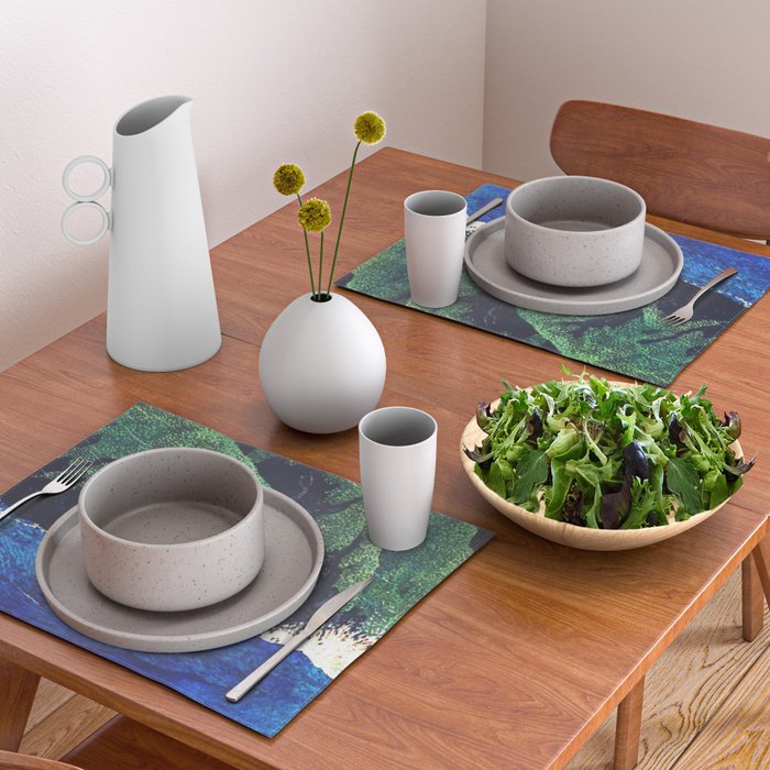 Haka Shore - Nature Ukiyo Landscape in Green & Blue Placemat Gallery Image 2