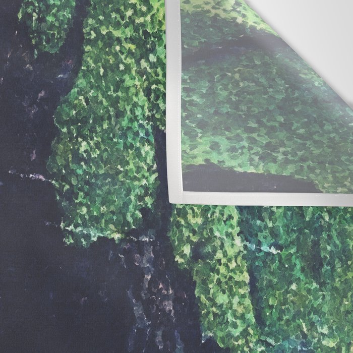 Haka Shore - Nature Ukiyo Landscape in Green & Blue Wall Tapestry Gallery Image 3