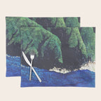 Haka Shore - Nature Ukiyo Landscape in Green & Blue Placemat Gallery Image 1