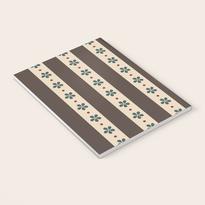 Brown Stripes And Flowers Notebook Gallery Image 3