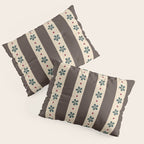 Brown Stripes And Flowers Pillow Sham Gallery Image 3
