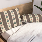 Brown Stripes And Flowers Pillow Sham Gallery Image 2