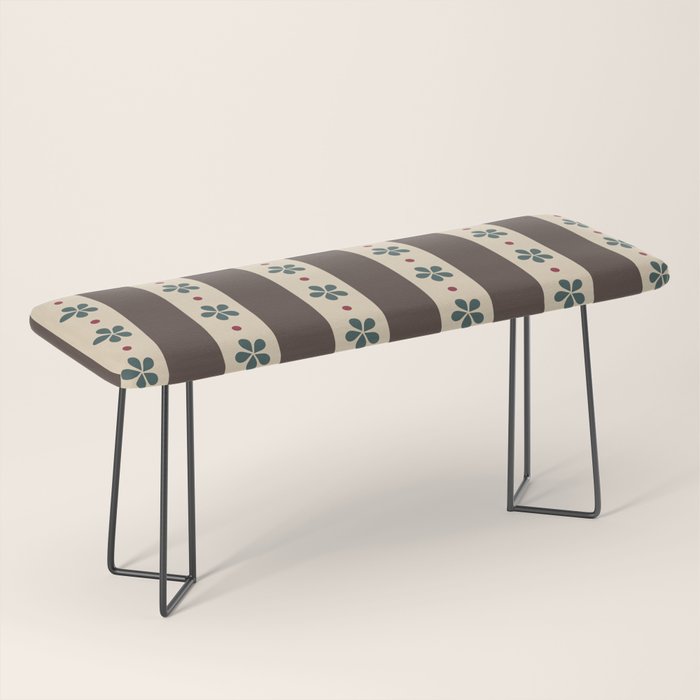 Brown Stripes And Flowers Bench Gallery Image 1