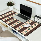 Brown Stripes And Flowers Desk Mat Gallery Image 2