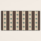 Brown Stripes And Flowers Desk Mat Gallery Image 3