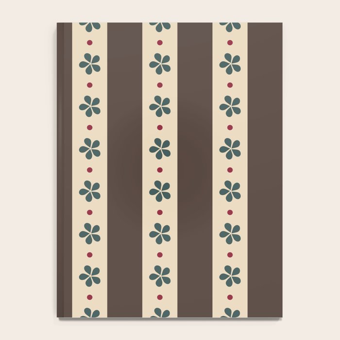 Brown Stripes And Flowers Notebook Gallery Image 4