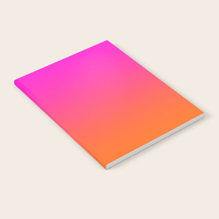 Hot Magenta Pink and Orange Trendy Ombre Notebook Gallery Image 1