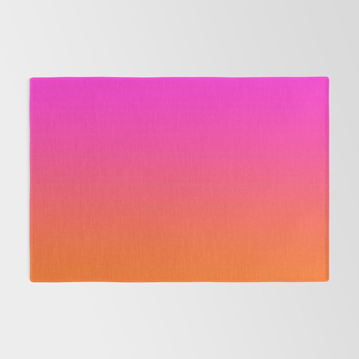 Hot Magenta Pink and Orange Trendy Ombre Rug Gallery Image 2