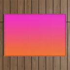 Hot Magenta Pink and Orange Trendy Ombre Outdoor Rug Gallery Image 1