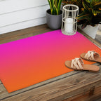 Hot Magenta Pink and Orange Trendy Ombre Outdoor Rug Gallery Image 2