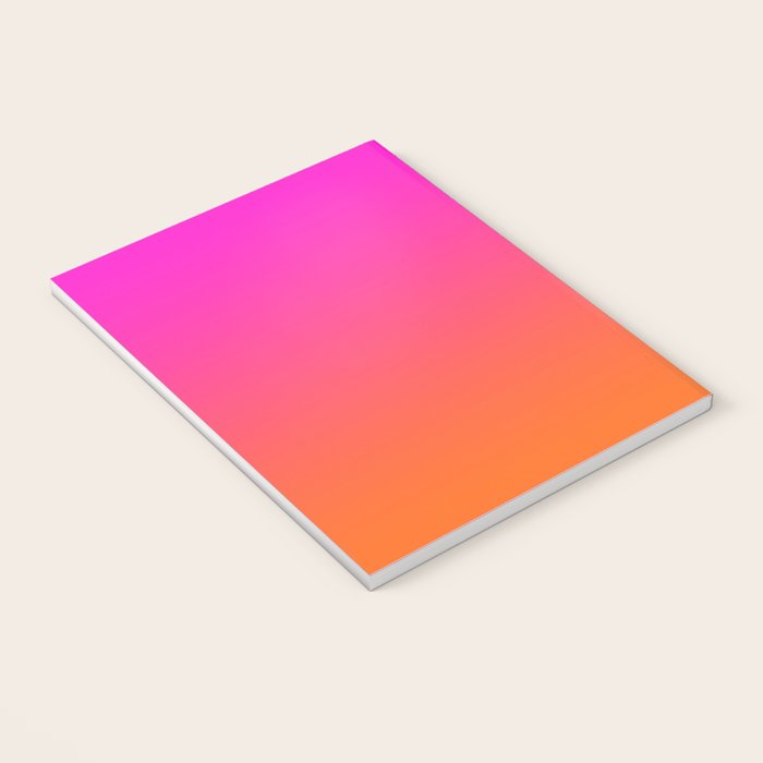 Hot Magenta Pink and Orange Trendy Ombre Notebook Gallery Image 3