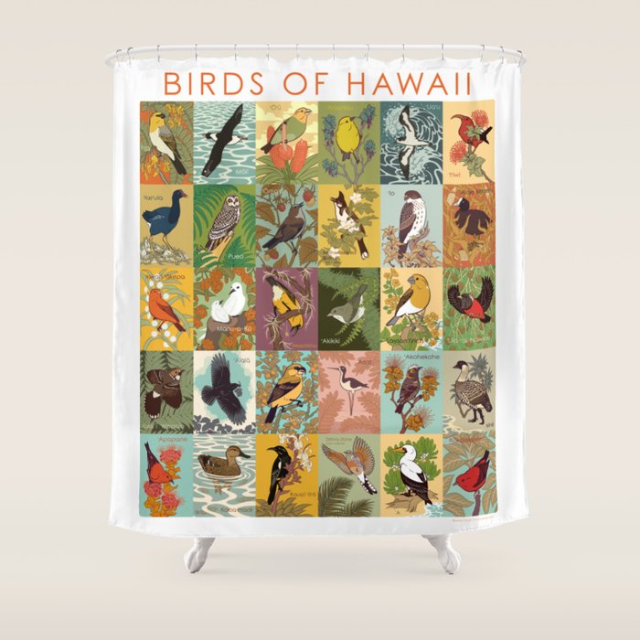 Birds of Hawaii Shower Curtain Gallery Image 1