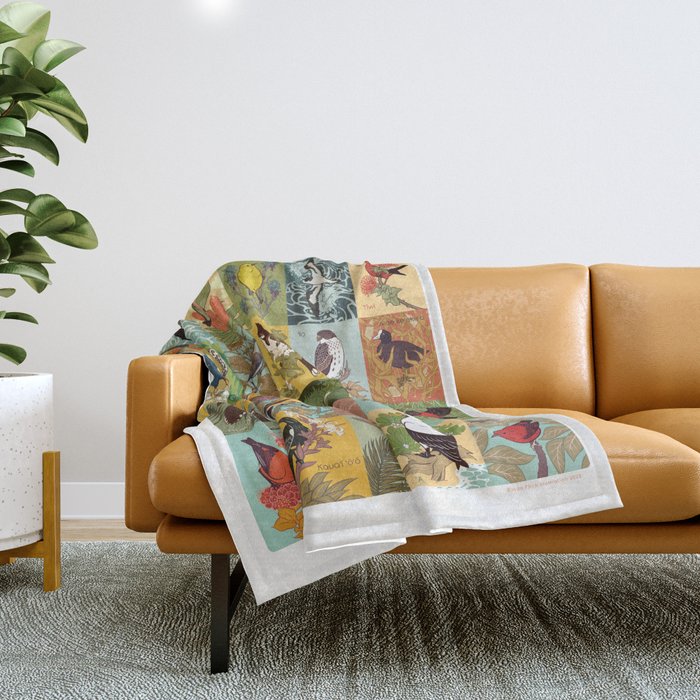 Birds of Hawaii Throw Blanket