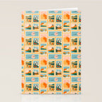 Vintage nature landscape post card stamp pattern Stationery Card Gallery Image 2