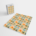 Vintage nature landscape post card stamp pattern Jigsaw Puzzle Gallery Image 2
