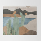Cactus Landscape 2 Throw Blanket Gallery Image 2
