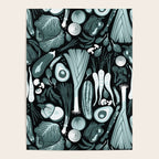 Go veggie // black background pine and mint vegetables Poster Gallery Image 4