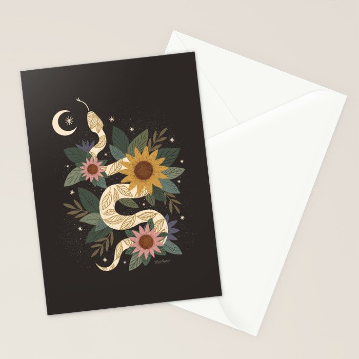 Year of the Snake - Black Stationery Card Gallery Image 2
