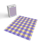 Soft Gingham Check Pattern  Lavender Pale Yellow and Taupe Vintage Jigsaw Puzzle Gallery Image 2