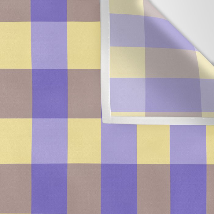 Soft Gingham Check Pattern  Lavender Pale Yellow and Taupe Vintage Wall Tapestry Gallery Image 3