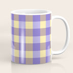 Soft Gingham Check Pattern  Lavender Pale Yellow and Taupe Vintage Coffee Mug Gallery Image 1