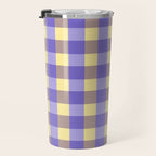Soft Gingham Check Pattern  Lavender Pale Yellow and Taupe Vintage Travel Mug Gallery Image 3