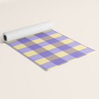Soft Gingham Check Pattern  Lavender Pale Yellow and Taupe Vintage Yoga Mat Gallery Image 2