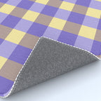 Soft Gingham Check Pattern  Lavender Pale Yellow and Taupe Vintage Rug Gallery Image 4