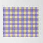 Soft Gingham Check Pattern  Lavender Pale Yellow and Taupe Vintage Throw Blanket Gallery Image 2