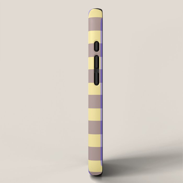 Soft Gingham Check Pattern  Lavender Pale Yellow and Taupe Vintage iPhone Case Gallery Image 2