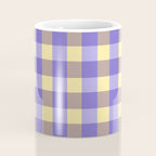 Soft Gingham Check Pattern  Lavender Pale Yellow and Taupe Vintage Coffee Mug Gallery Image 4