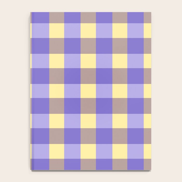 Soft Gingham Check Pattern  Lavender Pale Yellow and Taupe Vintage Notebook Gallery Image 4
