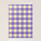 Soft Gingham Check Pattern  Lavender Pale Yellow and Taupe Vintage Stationery Card Gallery Image 2