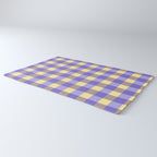 Soft Gingham Check Pattern  Lavender Pale Yellow and Taupe Vintage Rug Gallery Image 3