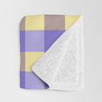 Soft Gingham Check Pattern  Lavender Pale Yellow and Taupe Vintage Throw Blanket Gallery Image 3