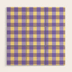 Soft Gingham Check Pattern  Lavender Pale Yellow and Taupe Vintage Wood Wall Art Gallery Image 1