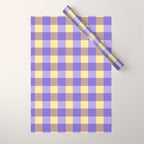 Soft Gingham Check Pattern  Lavender Pale Yellow and Taupe Vintage Wrapping Paper Gallery Image 1
