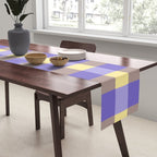 Soft Gingham Check Pattern  Lavender Pale Yellow and Taupe Vintage Table Runner Gallery Image 2
