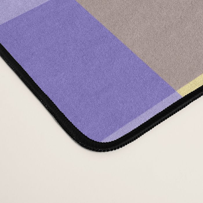 Soft Gingham Check Pattern  Lavender Pale Yellow and Taupe Vintage Desk Mat Gallery Image 4