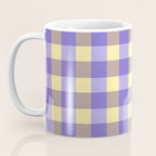 Soft Gingham Check Pattern  Lavender Pale Yellow and Taupe Vintage Coffee Mug Gallery Image 3