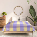 Soft Gingham Check Pattern  Lavender Pale Yellow and Taupe Vintage Comforter Gallery Image 3