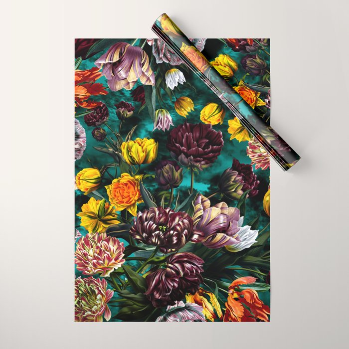 Botanical Multicolor Garden Wrapping Paper Gallery Image 1