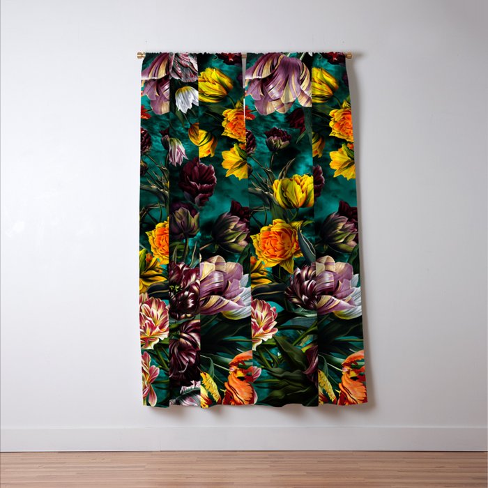 Botanical Multicolor Garden Window Curtain Gallery Image 3