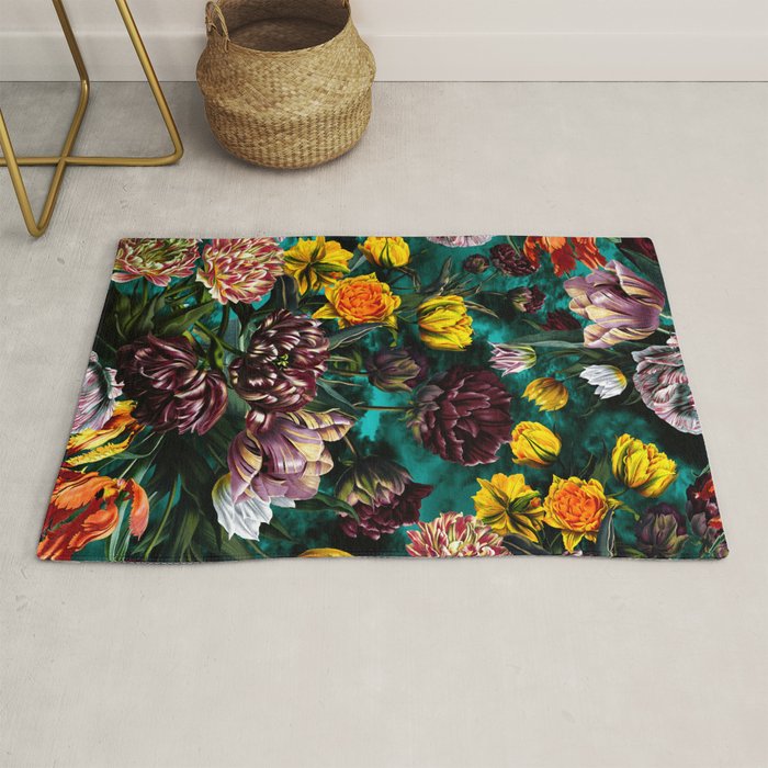 Botanical Multicolor Garden Rug Gallery Image 1