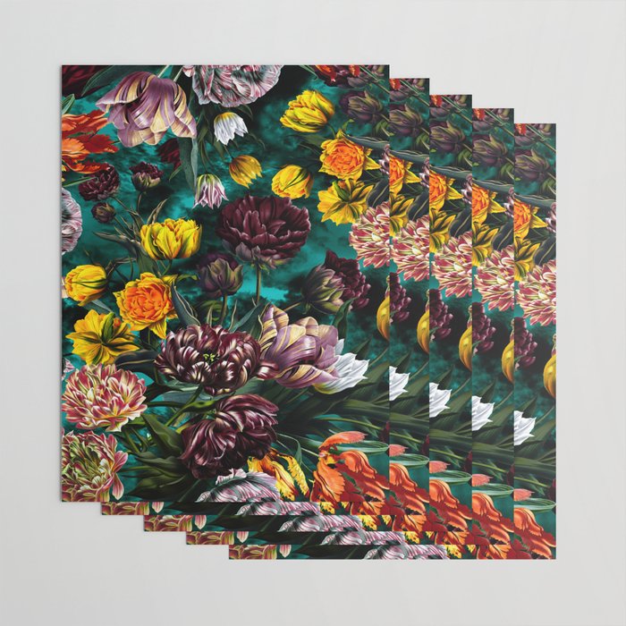 Botanical Multicolor Garden Wrapping Paper Gallery Image 3