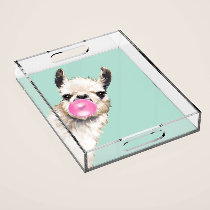 Bubblegum Sneaky Llama in Green Acrylic Tray Gallery Image 1